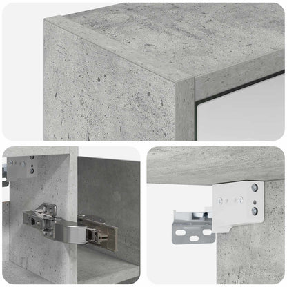 vidaXL Bathroom Mirror Cabinet Concrete Grey 73.5 x 16 x 62.5 cm