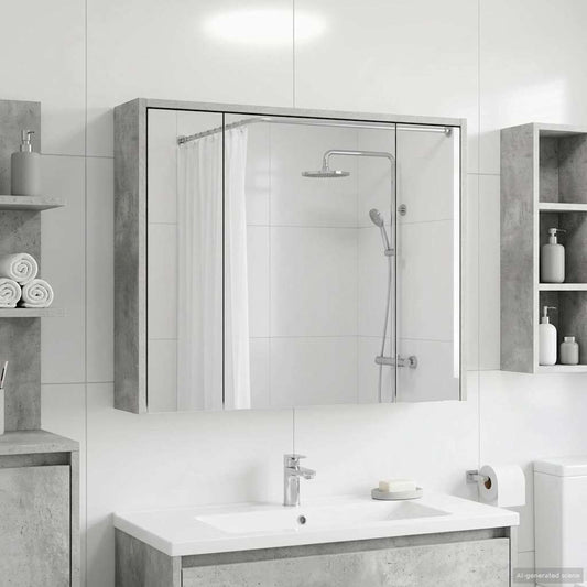 vidaXL Bathroom Mirror Cabinet Concrete Grey 73.5 x 16 x 62.5 cm