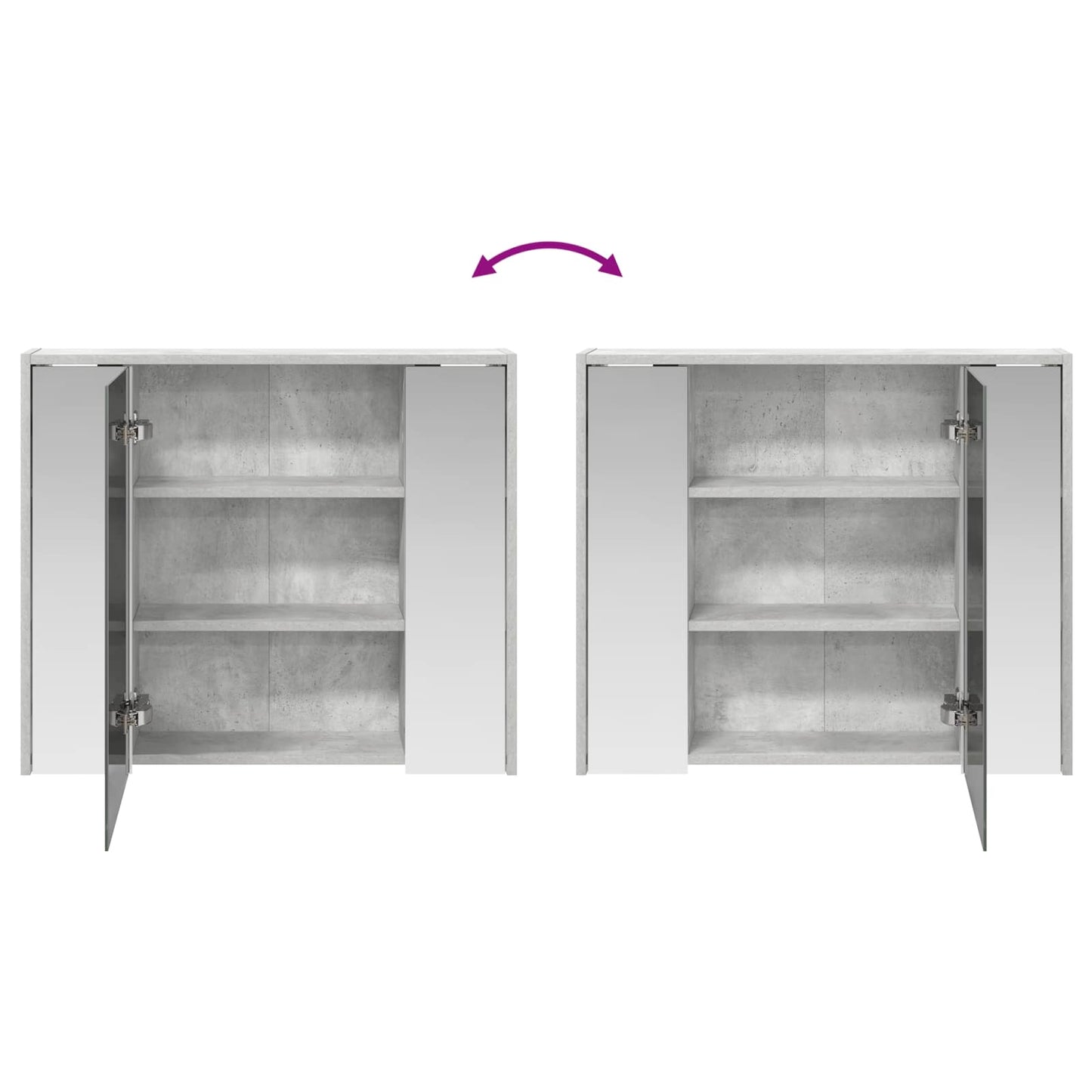 vidaXL Bathroom Mirror Cabinet Concrete Grey 73.5 x 16 x 62.5 cm