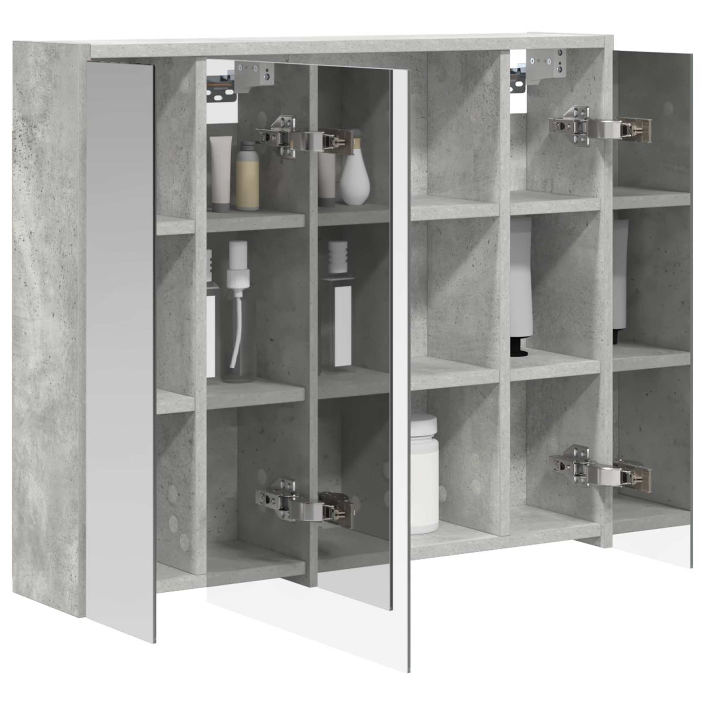 vidaXL Bathroom Mirror Cabinet Concrete Grey 73.5 x 16 x 62.5 cm