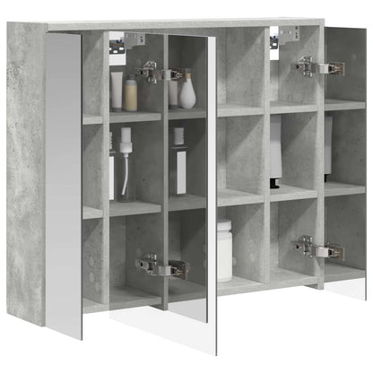 vidaXL Bathroom Mirror Cabinet Concrete Grey 73.5 x 16 x 62.5 cm