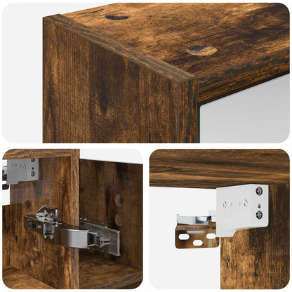 vidaXL Bathroom Mirror Cabinet Smoked Oak 73.5 x 16 x 62.5 cm