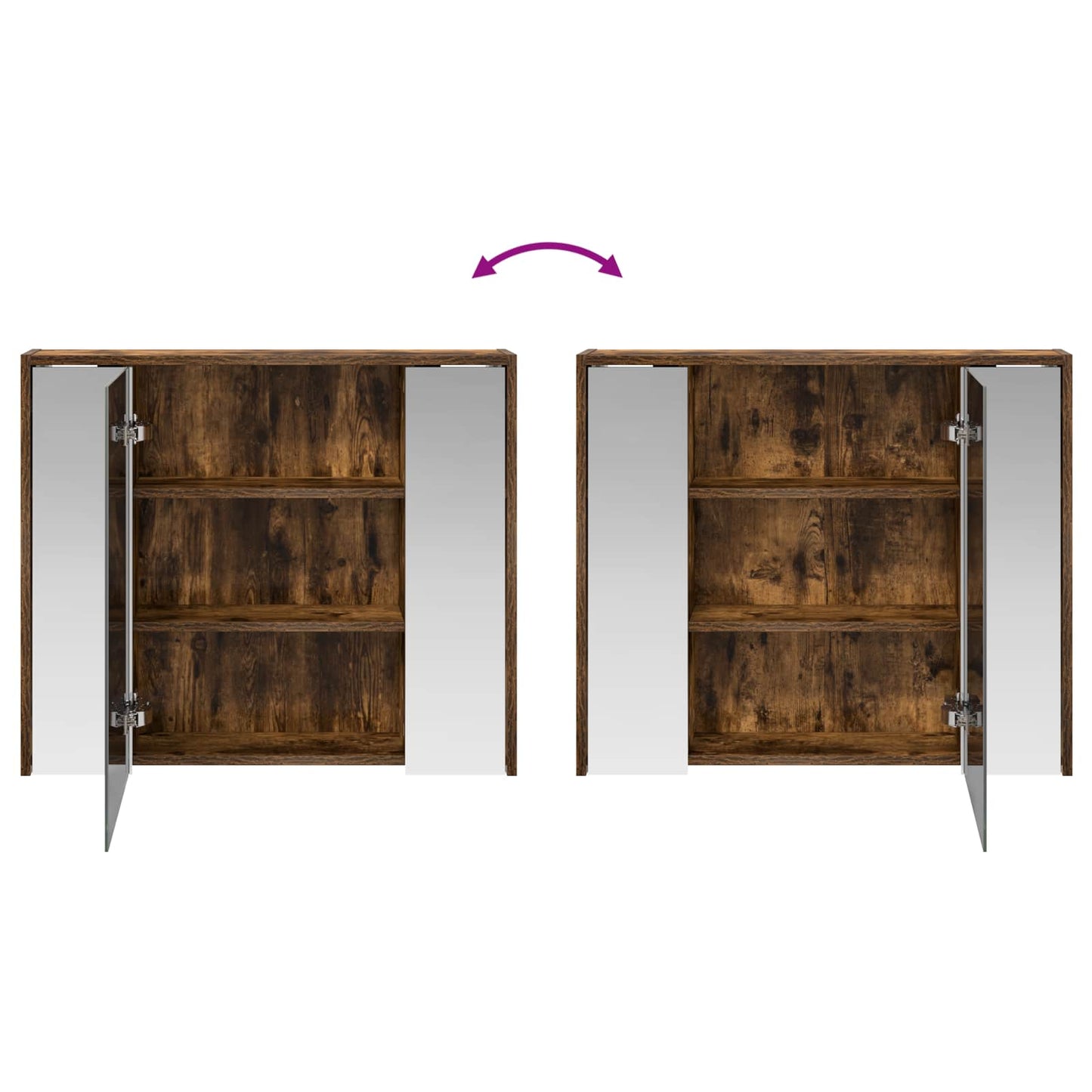 vidaXL Bathroom Mirror Cabinet Smoked Oak 73.5 x 16 x 62.5 cm