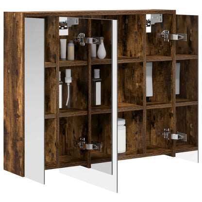 vidaXL Bathroom Mirror Cabinet Smoked Oak 73.5 x 16 x 62.5 cm