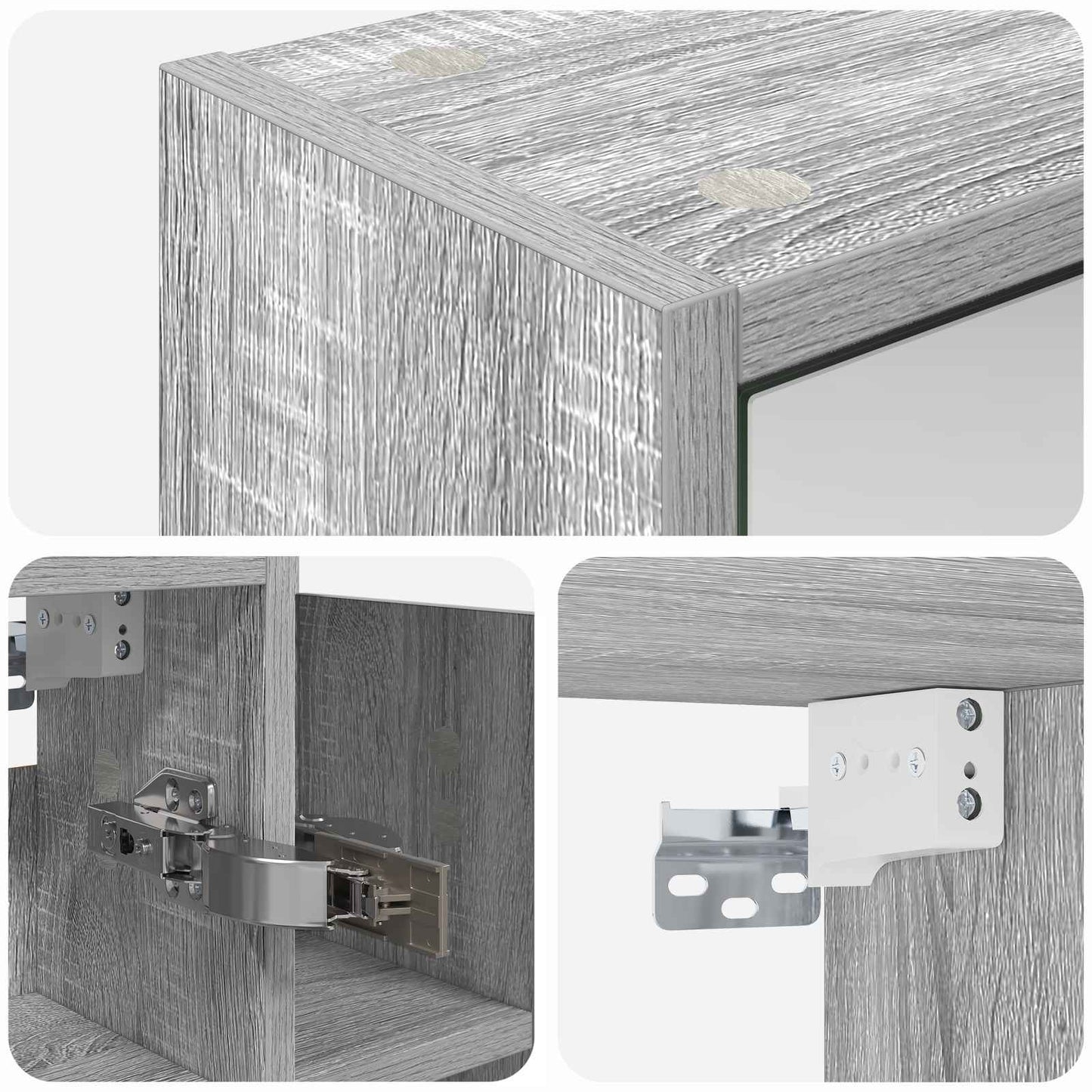 vidaXL Bathroom Mirror Cabinet Grey Sonoma 73.5 x 16 x 62.5 cm