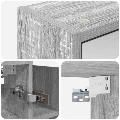 vidaXL Bathroom Mirror Cabinet Grey Sonoma 73.5 x 16 x 62.5 cm