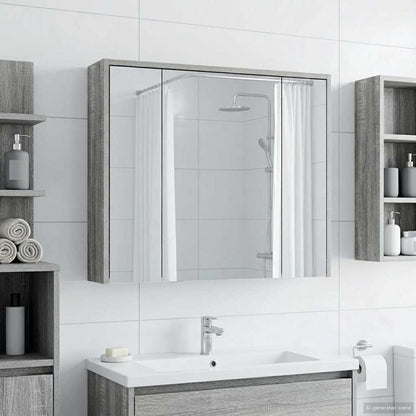 vidaXL Bathroom Mirror Cabinet Grey Sonoma 73.5 x 16 x 62.5 cm
