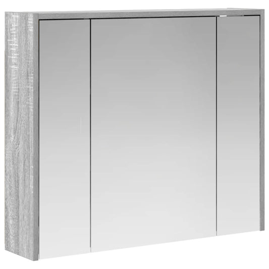 vidaXL Bathroom Mirror Cabinet Grey Sonoma 73.5 x 16 x 62.5 cm