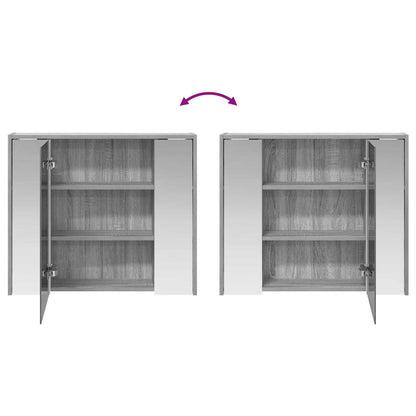 vidaXL Bathroom Mirror Cabinet Grey Sonoma 73.5 x 16 x 62.5 cm