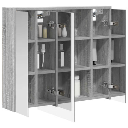vidaXL Bathroom Mirror Cabinet Grey Sonoma 73.5 x 16 x 62.5 cm