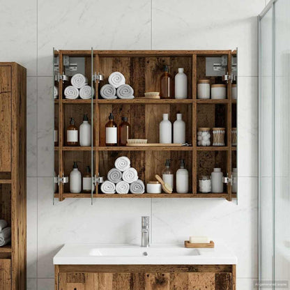 vidaXL Bathroom Mirror Cabinet Old Wood 73.5 x 16 x 62.5 cm