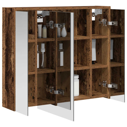 vidaXL Bathroom Mirror Cabinet Old Wood 73.5 x 16 x 62.5 cm