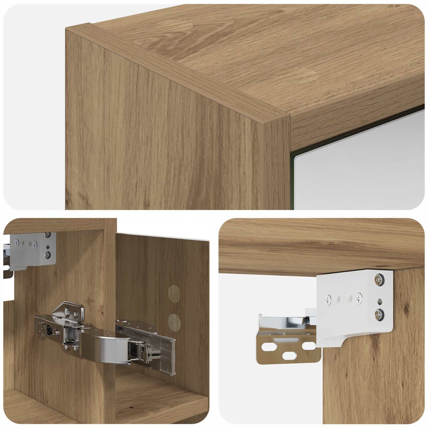 vidaXL Bathroom Mirror Cabinet Artisian Oak 73.5 x 16 x 62.5 cm