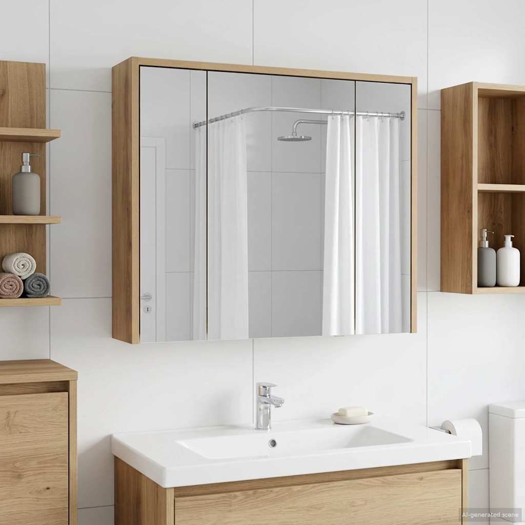 vidaXL Bathroom Mirror Cabinet Artisian Oak 73.5 x 16 x 62.5 cm