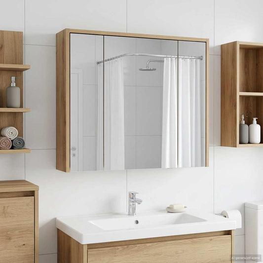 vidaXL Bathroom Mirror Cabinet Artisian Oak 73.5 x 16 x 62.5 cm