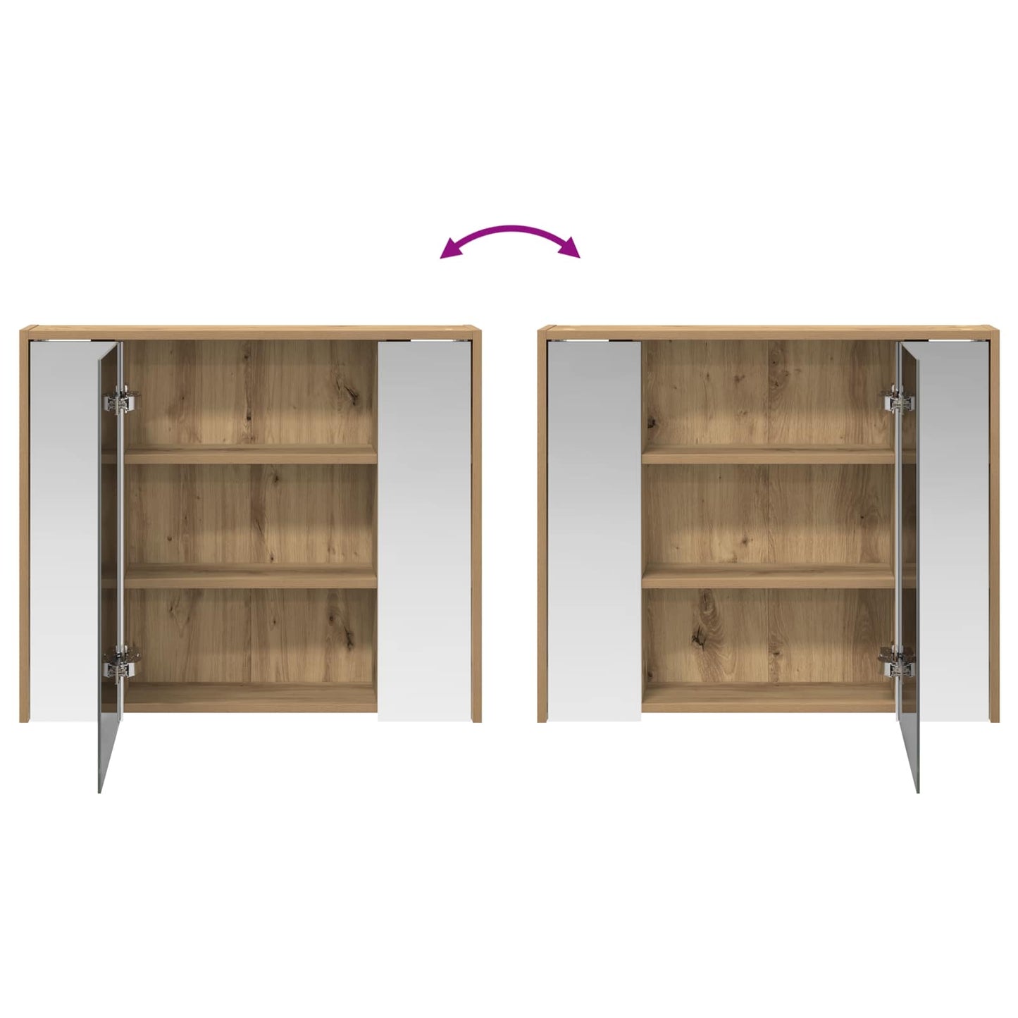 vidaXL Bathroom Mirror Cabinet Artisian Oak 73.5 x 16 x 62.5 cm