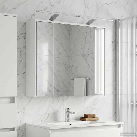 vidaXL Bathroom Mirror Cabinet White 73.5 x 16 x 62.5 cm
