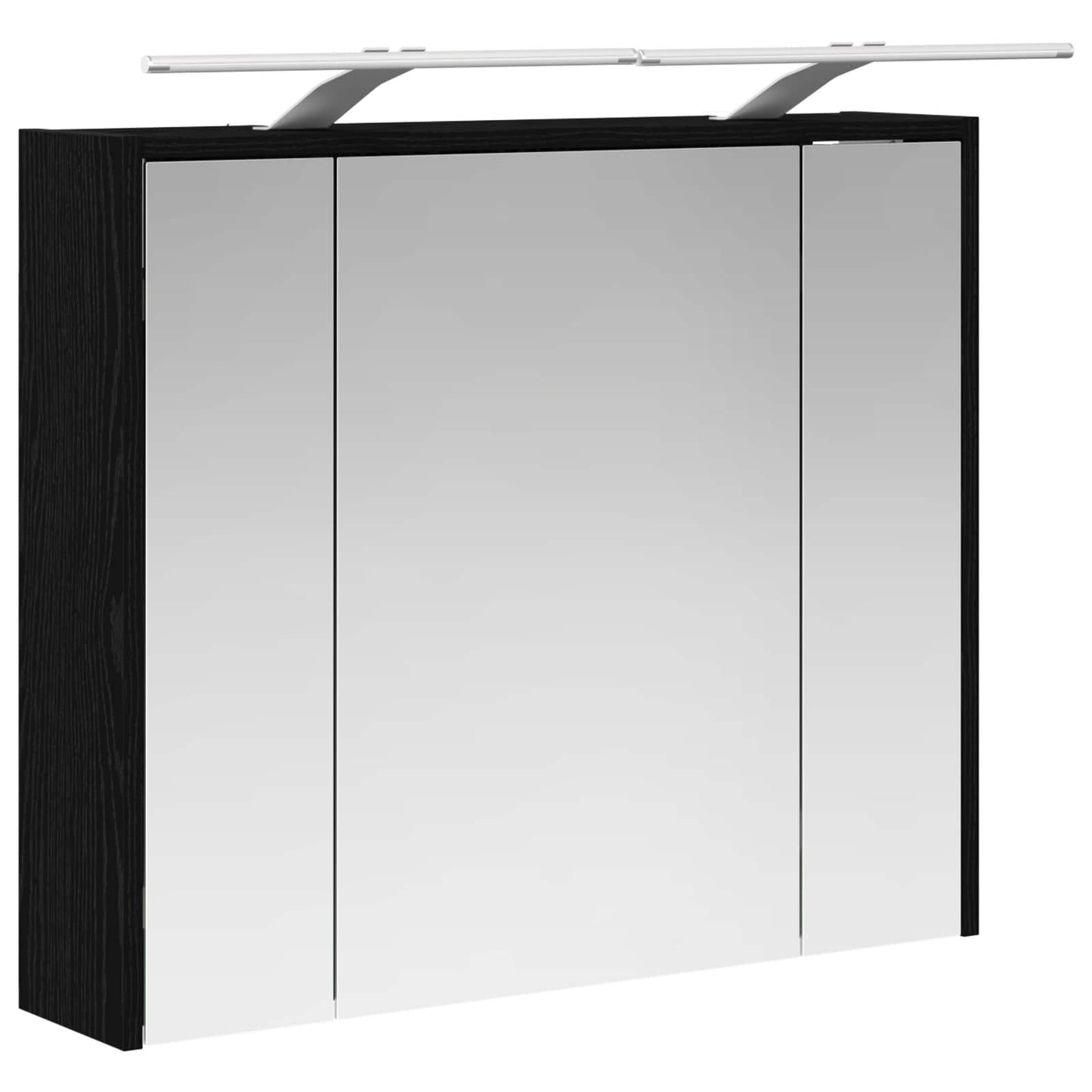 vidaXL Bathroom Mirror Cabinet Black Oak 73.5 x 16 x 62.5 cm