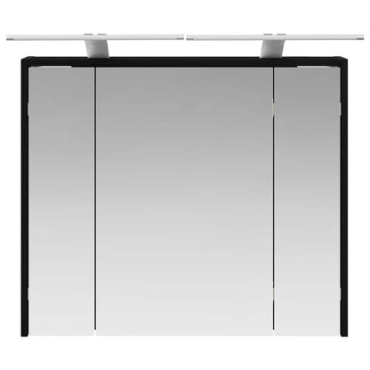 vidaXL Bathroom Mirror Cabinet Black Oak 73.5 x 16 x 62.5 cm
