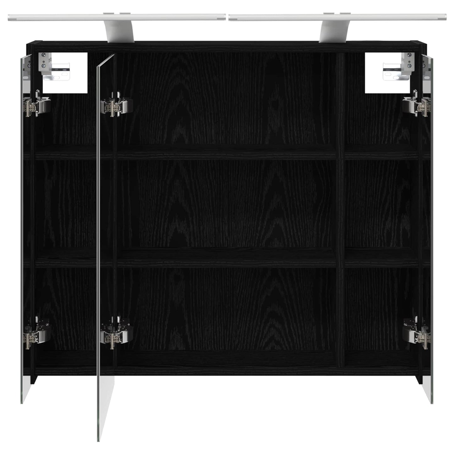 vidaXL Bathroom Mirror Cabinet Black Oak 73.5 x 16 x 62.5 cm