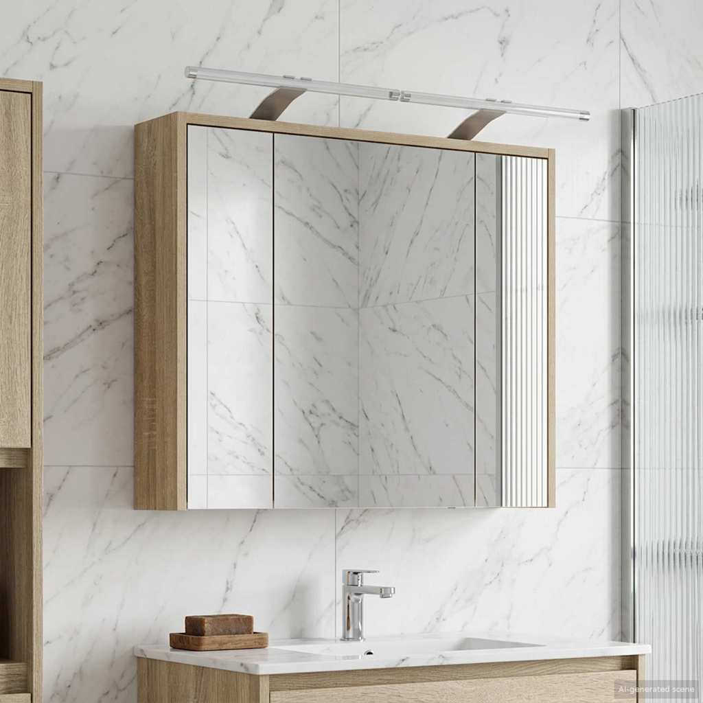 vidaXL Bathroom Mirror Cabinet Sonoma Oak 73.5 x 16 x 62.5 cm