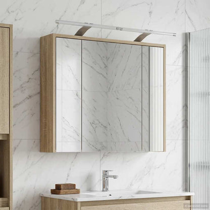vidaXL Bathroom Mirror Cabinet Sonoma Oak 73.5 x 16 x 62.5 cm