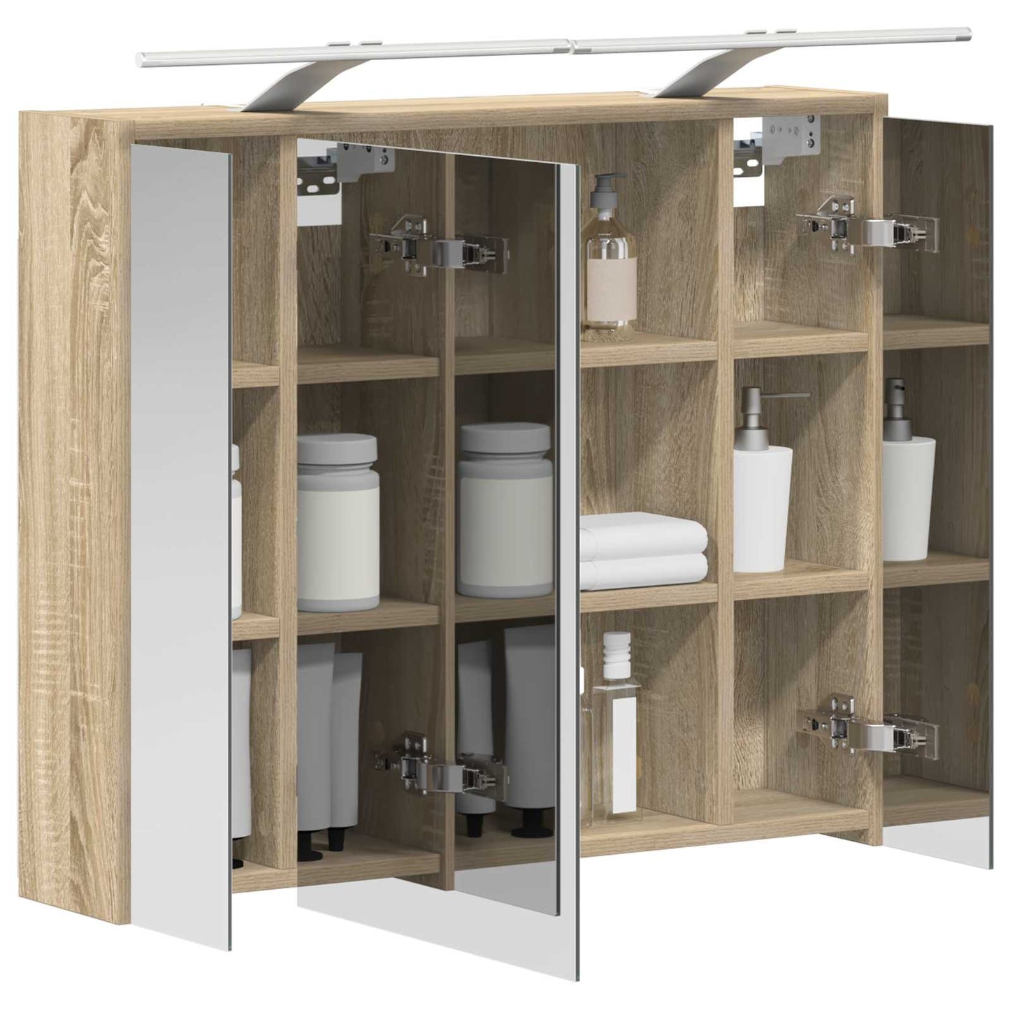 vidaXL Bathroom Mirror Cabinet Sonoma Oak 73.5 x 16 x 62.5 cm