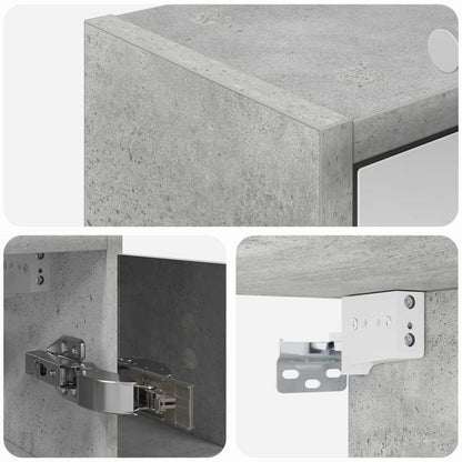 vidaXL Bathroom Mirror Cabinet Concrete Grey 73.5 x 16 x 62.5 cm