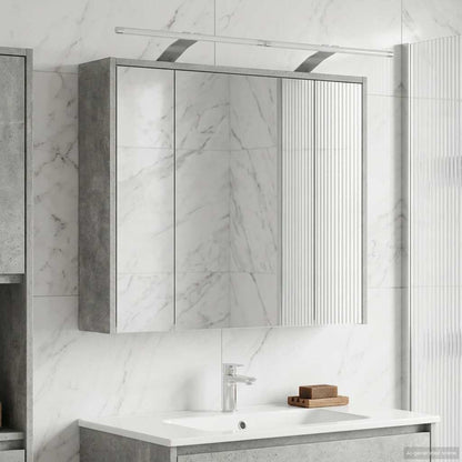 vidaXL Bathroom Mirror Cabinet Concrete Grey 73.5 x 16 x 62.5 cm