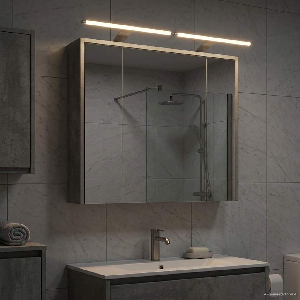 vidaXL Bathroom Mirror Cabinet Concrete Grey 73.5 x 16 x 62.5 cm