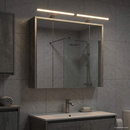 vidaXL Bathroom Mirror Cabinet Concrete Grey 73.5 x 16 x 62.5 cm