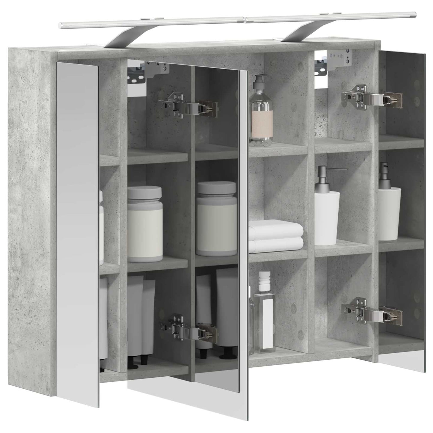 vidaXL Bathroom Mirror Cabinet Concrete Grey 73.5 x 16 x 62.5 cm