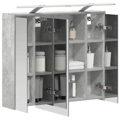 vidaXL Bathroom Mirror Cabinet Concrete Grey 73.5 x 16 x 62.5 cm