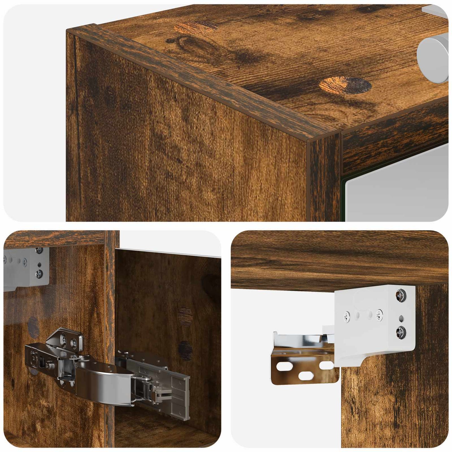 vidaXL Bathroom Mirror Cabinet Smoked Oak 73.5 x 16 x 62.5 cm