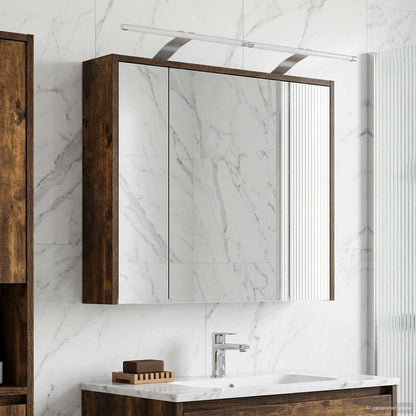 vidaXL Bathroom Mirror Cabinet Smoked Oak 73.5 x 16 x 62.5 cm