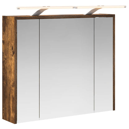 vidaXL Bathroom Mirror Cabinet Smoked Oak 73.5 x 16 x 62.5 cm
