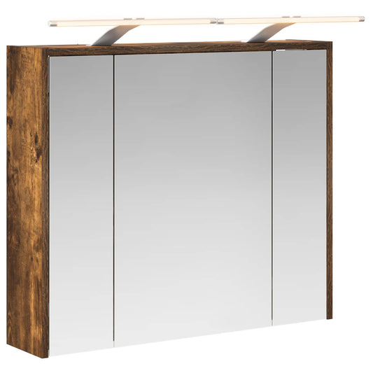 vidaXL Bathroom Mirror Cabinet Smoked Oak 73.5 x 16 x 62.5 cm