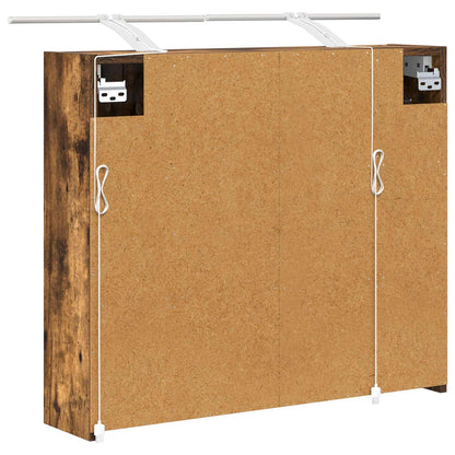 vidaXL Bathroom Mirror Cabinet Smoked Oak 73.5 x 16 x 62.5 cm