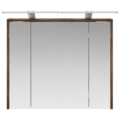 vidaXL Bathroom Mirror Cabinet Smoked Oak 73.5 x 16 x 62.5 cm