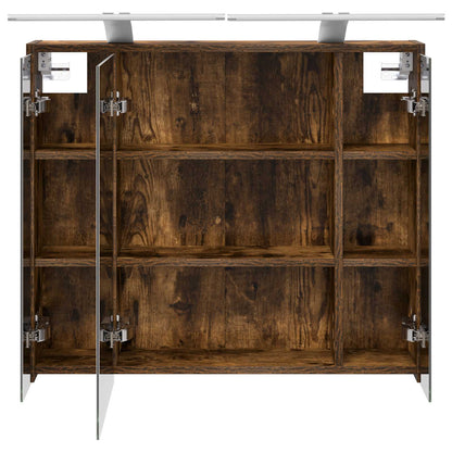 vidaXL Bathroom Mirror Cabinet Smoked Oak 73.5 x 16 x 62.5 cm