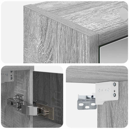 vidaXL Bathroom Mirror Cabinet Grey Sonoma 73.5 x 16 x 62.5 cm