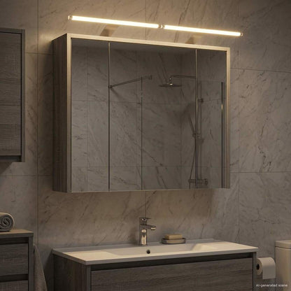 vidaXL Bathroom Mirror Cabinet Grey Sonoma 73.5 x 16 x 62.5 cm