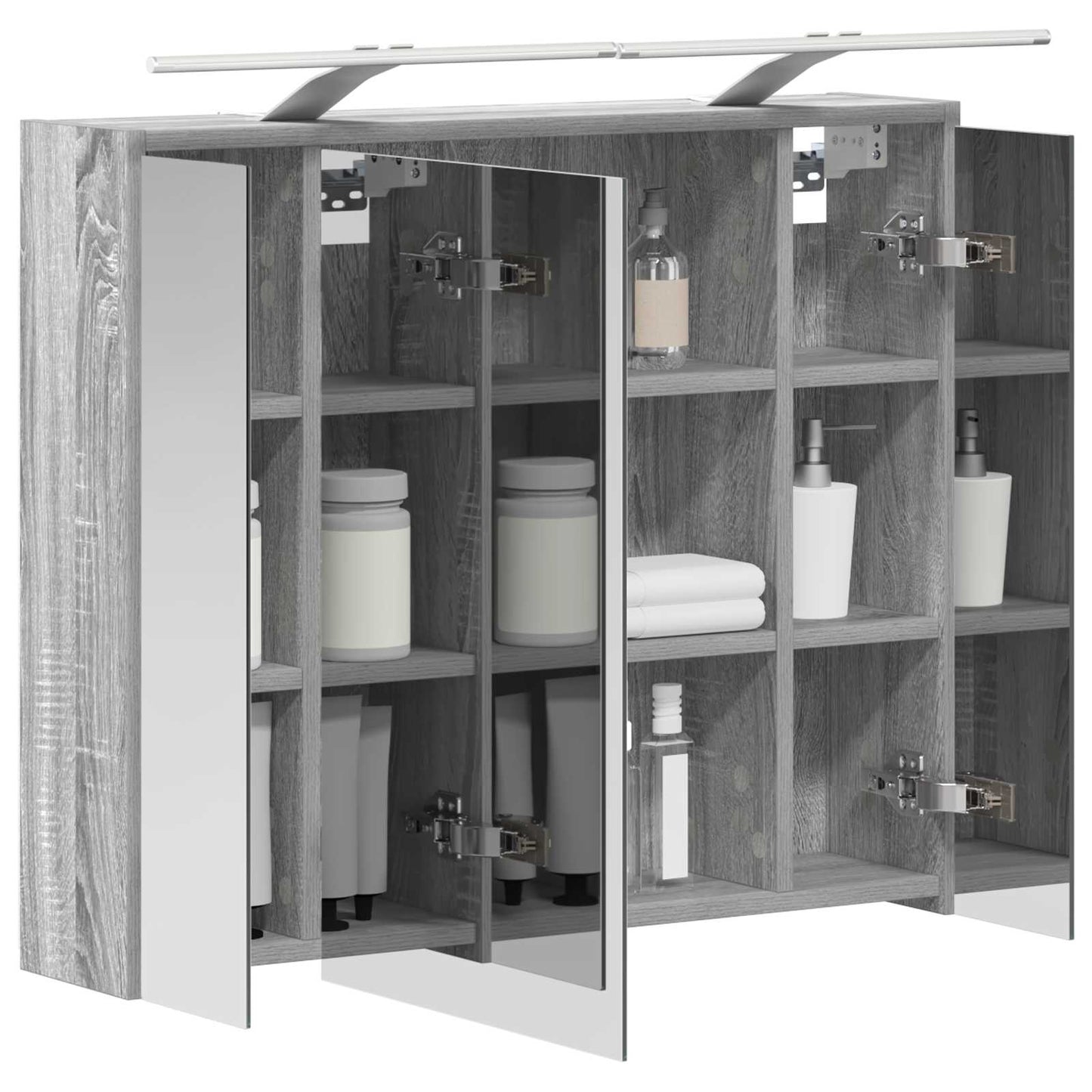 vidaXL Bathroom Mirror Cabinet Grey Sonoma 73.5 x 16 x 62.5 cm
