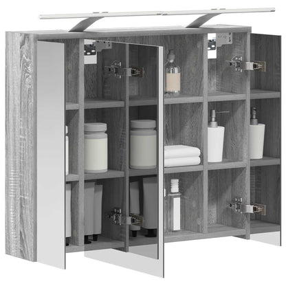 vidaXL Bathroom Mirror Cabinet Grey Sonoma 73.5 x 16 x 62.5 cm