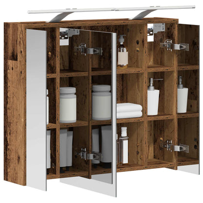 vidaXL Bathroom Mirror Cabinet Old Wood 73.5 x 16 x 62.5 cm