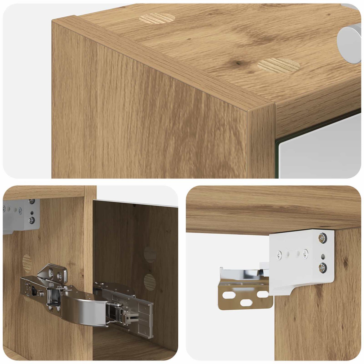 vidaXL Bathroom Mirror Cabinet Artisian Oak 73.5 x 16 x 62.5 cm