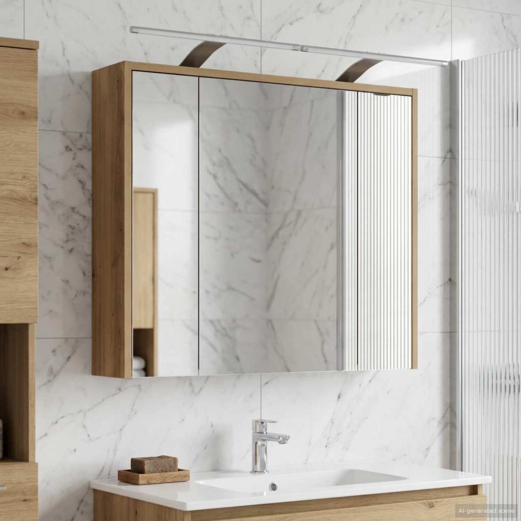 vidaXL Bathroom Mirror Cabinet Artisian Oak 73.5 x 16 x 62.5 cm