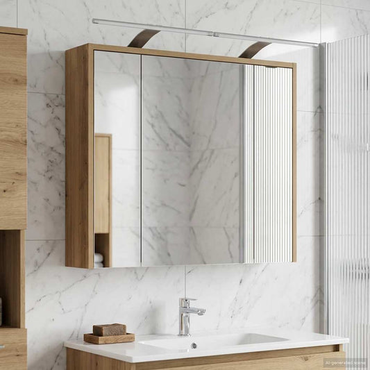 vidaXL Bathroom Mirror Cabinet Artisian Oak 73.5 x 16 x 62.5 cm