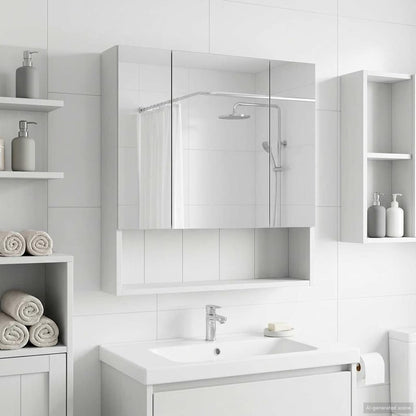 vidaXL Bathroom Mirror Cabinet White 60 x 14.5 x 70 cm Engineered wood