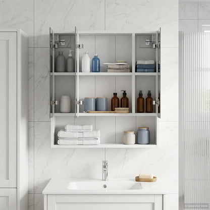 vidaXL Bathroom Mirror Cabinet White 60 x 14.5 x 70 cm Engineered wood